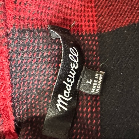 Madewell Flannel Side-Button Oversized Ex-Boyfriend Shirt Buffalo Check Large - Picture 14 of 14